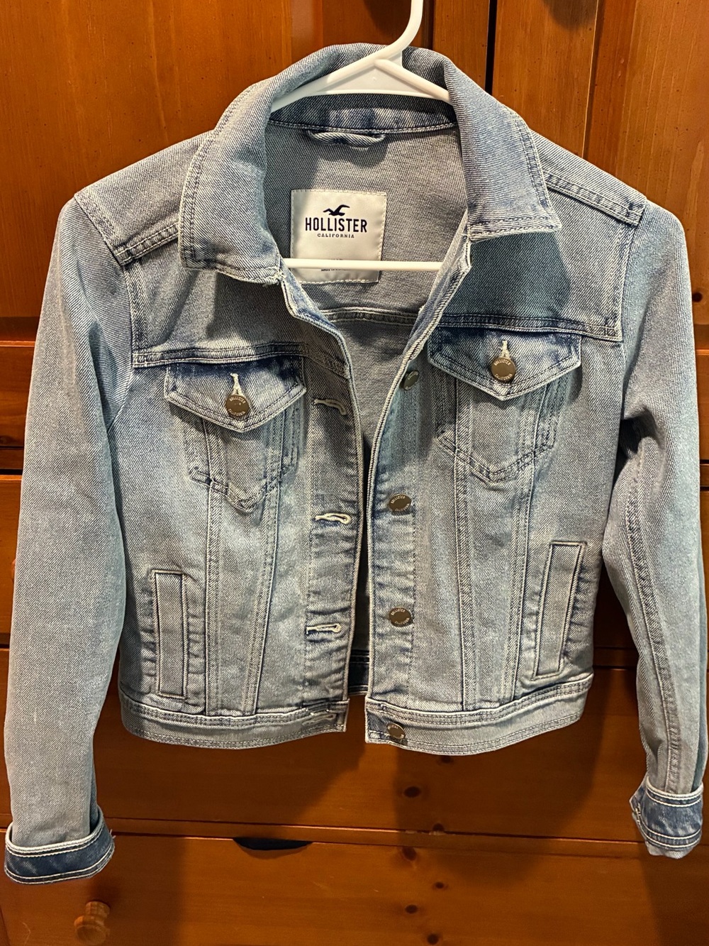Hollister Light Blue Distressed Denim Jacket